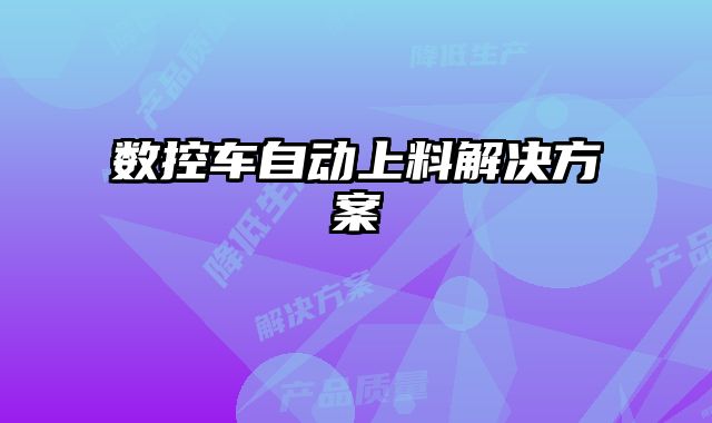 數控車自動上料解決方案