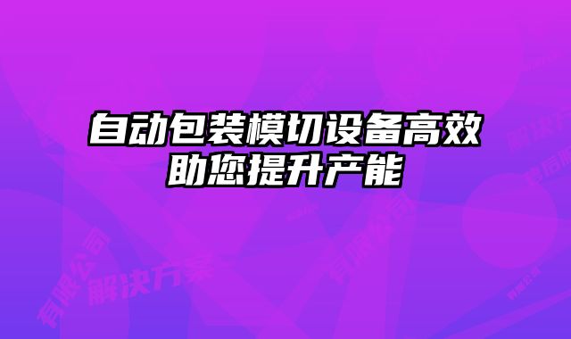 自動包裝模切設備高效助您提升產能